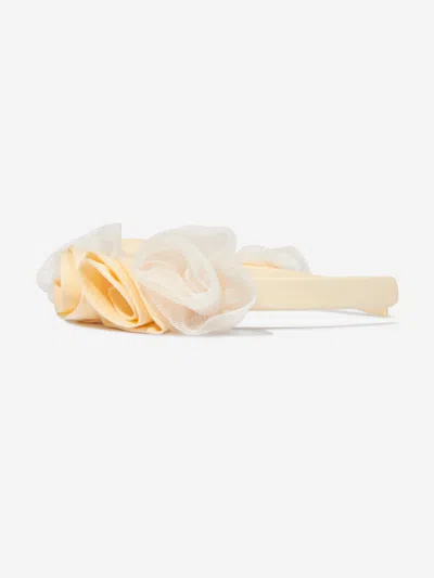 Jessie And James Girls Ring On Roses Headband In Yellow