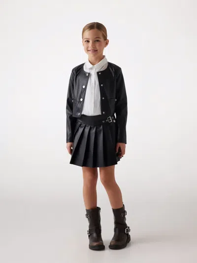Guess Faux-leather Jacket In Black