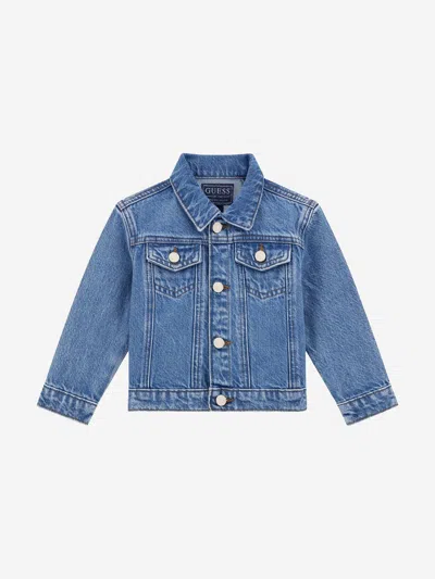 Guess Girls Heart Denim Jacket In Blue