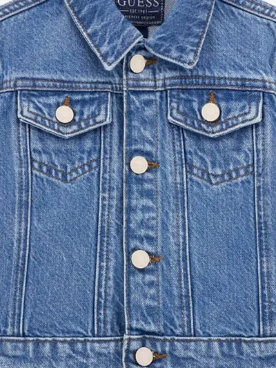 Guess Girls Heart Denim Jacket In Blue