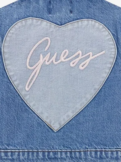 Guess Girls Heart Denim Jacket In Blue