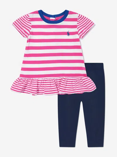 Polo Ralph Lauren Ralph Lauren Baby Girls T-shirt And Leggings Set In Blue