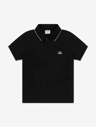 C.p. Company Boys Logo Polo Shirt In Black