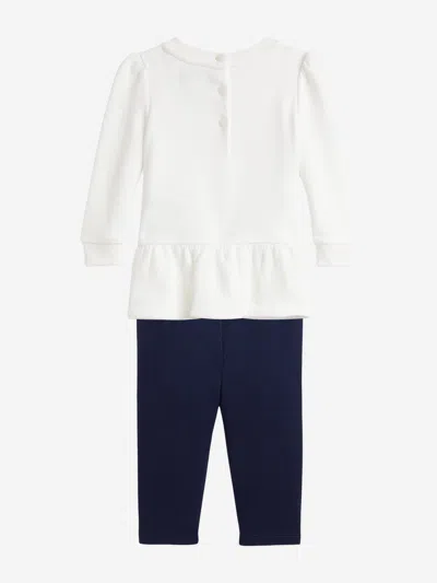Polo Ralph Lauren Ralph Lauren Polo Bear Long Sleeve Cotton Graphic Sweatshirt & Leggings Set In White