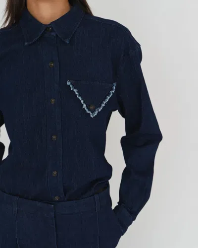 The Garment Merci Shirt In Dark Denim Wash