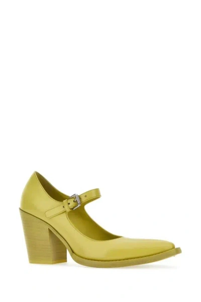 Prada Leather Block Heel Mary Jane Pumps
