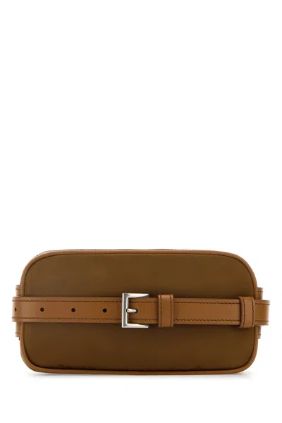 Prada Biscuit Re-nylon Belt Bag With Tassel Detail In Brown