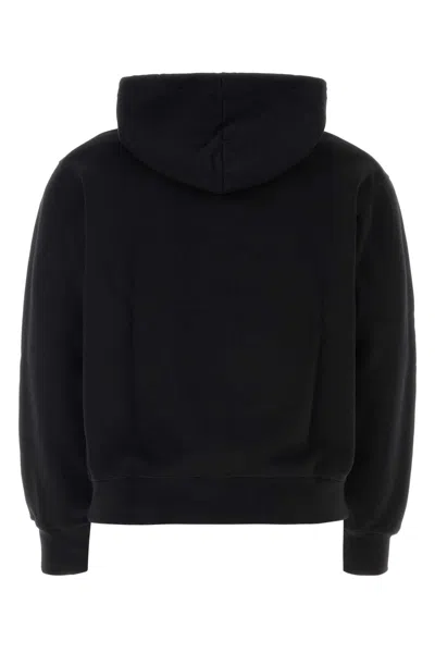 Dsquared2 Black Hoodie With Drawstring Hood And Maxi Logo Print On The Front In Cotton Man