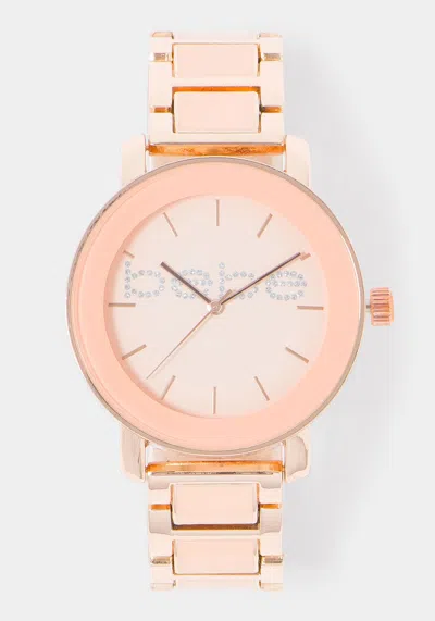 Bebe Watch Locket And Earring Set In Blush