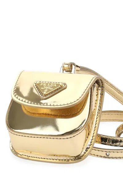 Prada Gold Leather Air Pods Case