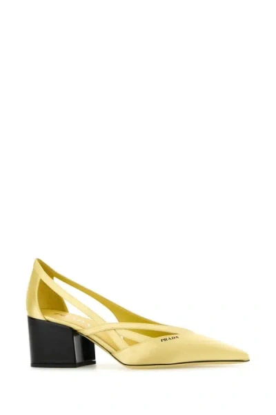 Prada 55 Satin Cut-out Pumps
