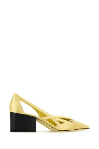 Prada 55 Satin Cut-out Pumps