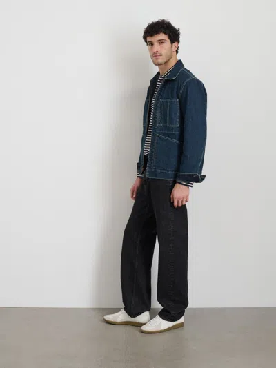 Alex Mill Zip Work Jacket In Lightweight Japanese Denim In Indigo Rinse Wash