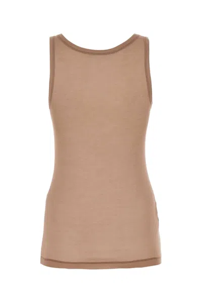 Shop Prada Powder Pink Silk Tank Top