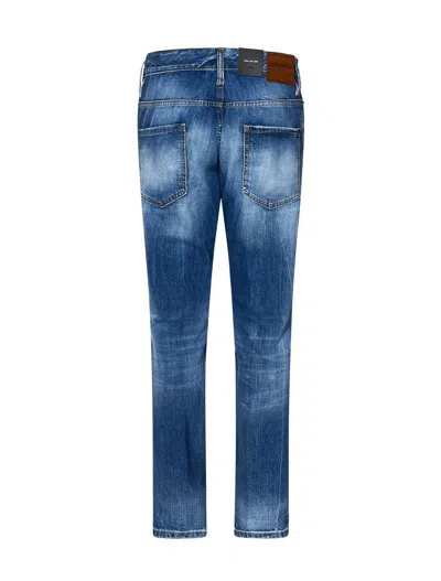 Dsquared2 Blue Dark Easy Wash Skater Jeans