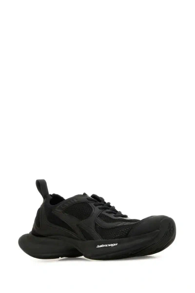 Balenciaga Black Mesh And Rubber Circuit Sneakers In Black