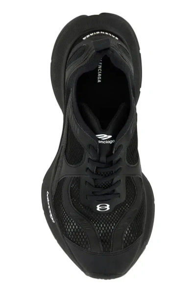 Balenciaga Black Mesh And Rubber Circuit Sneakers In Black