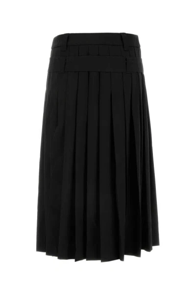 Alexander Mcqueen Midi Skirt In Black