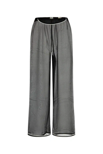 Bode Black Juana Sheer Silk Trousers In Black