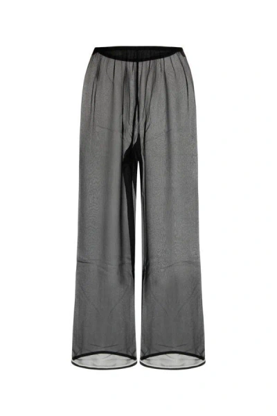 Bode Black Juana Sheer Silk Trousers In Black
