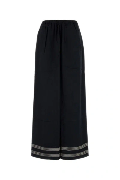 Bode Wide-leg Casual Pants In Black