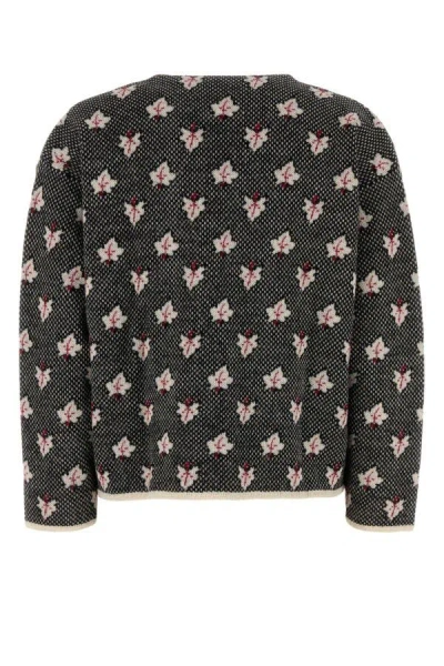 Bode Embroidered Alpaca Maple Cardigan In Multicolor