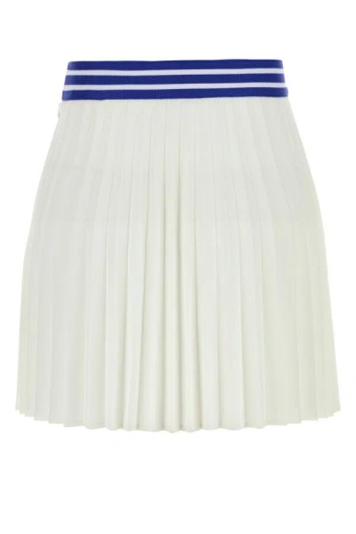 Bode Pleated Lightweight Skirt In White