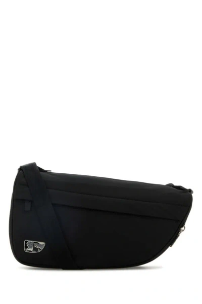 Burberry Men Black Fabric Crossbody Bag In Black