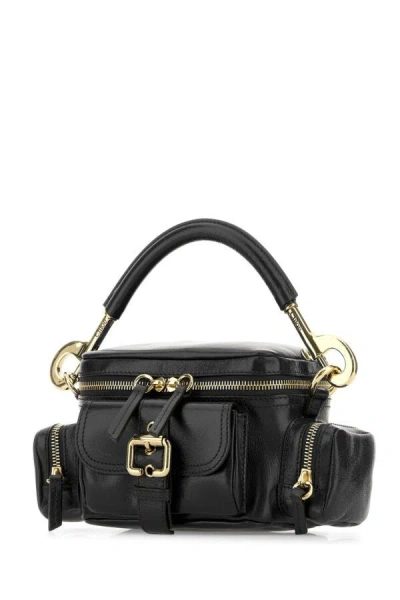Chloé Chloe Women Petrol Blue Leather Camera Bag Handbag In Black