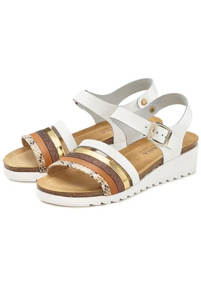 Lascana Women's Strap Detail Wedge Sandals In White