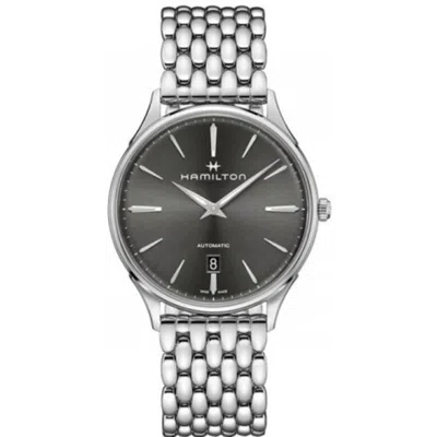 Hamilton Jazzmaster Thinline Auto Grey Dial Stainless Steel Men's Watch H38525181 In Grey