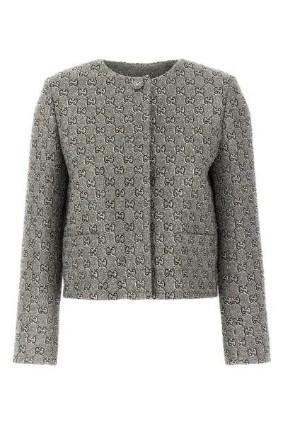 Gucci Gg Jacket Blazer And Suits Gray In Gray