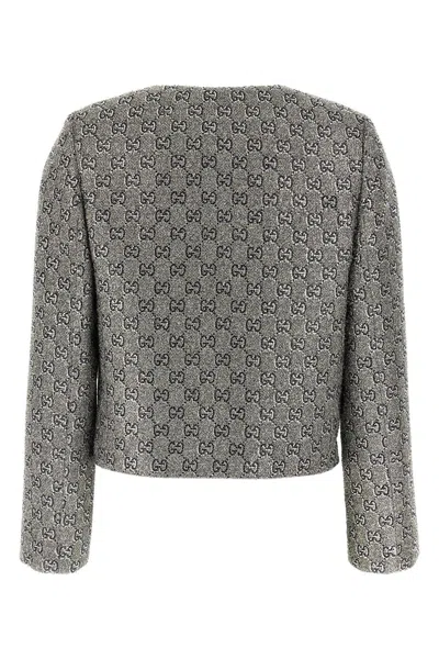 Gucci Gg Jacket Blazer And Suits Gray In Gray