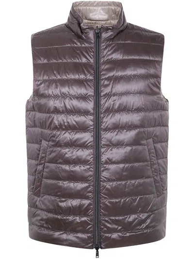 Herno Men's Man Padded Waistcoat In Gray