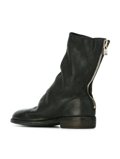 Shop Guidi Back Zip Boots In Black