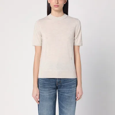 Burberry Open-necked Black Shirt In Brown