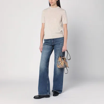 Burberry Open-necked Black Shirt In Brown
