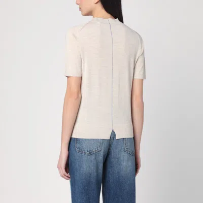 Burberry Open-necked Black Shirt In Brown