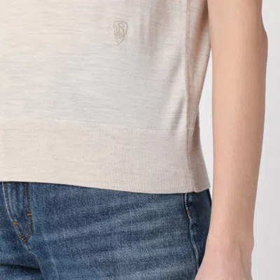 Burberry Open-necked Black Shirt In Brown