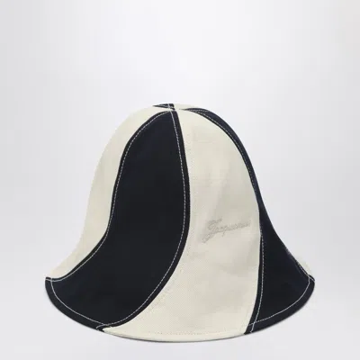 Jacquemus Bob Hat Gelato In Navy And White Canvas In Blue