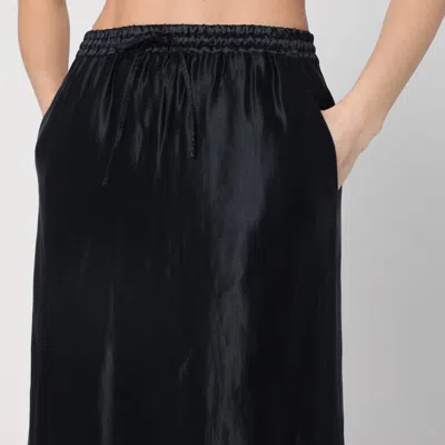 Loulou Studio Black Skirt In Linen And Silk In Black
