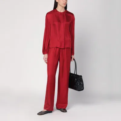LOULOU STUDIO LOULOU STUDIO WIDE RED TROUSERS IN SILK 