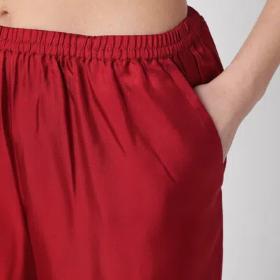 Shop Loulou Studio Wide Red Trousers In Silk