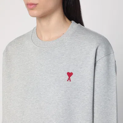 Ami Alexandre Mattiussi Ami Paris Ami De Coeur Grey Crew-neck Sweatshirt In Light Blue
