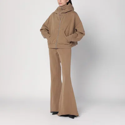 Shop Entire Studios Beige Zip-up Sweatshirt In Cotton In Brown
