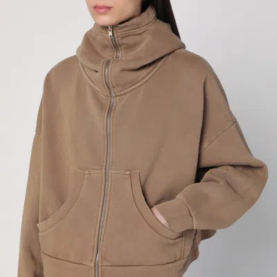 Entire Studios Zip-up Hooded Sweatshirt In Brown