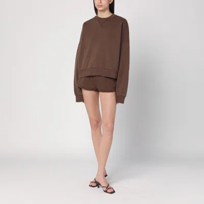 Entire Studios Oversized Crewneck Sweatshirt In Brown