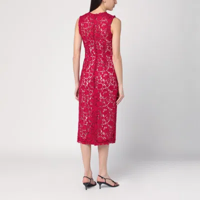 P.a.r.o.s.h Guipure Lace Midi Dress In Red