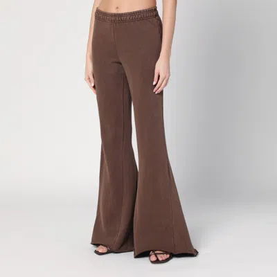 Entire Studios Flared Trousers With Back Pocket And Elastic Waistband In Brown