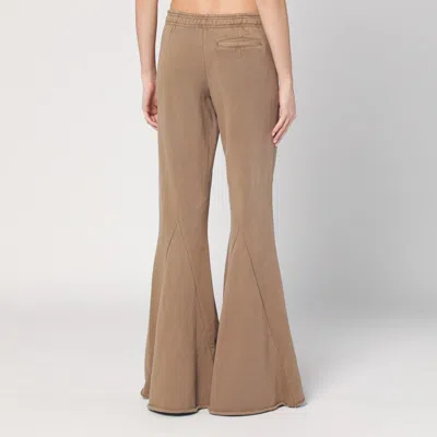 Entire Studios Cotton Beige Flared Trousers In Brown